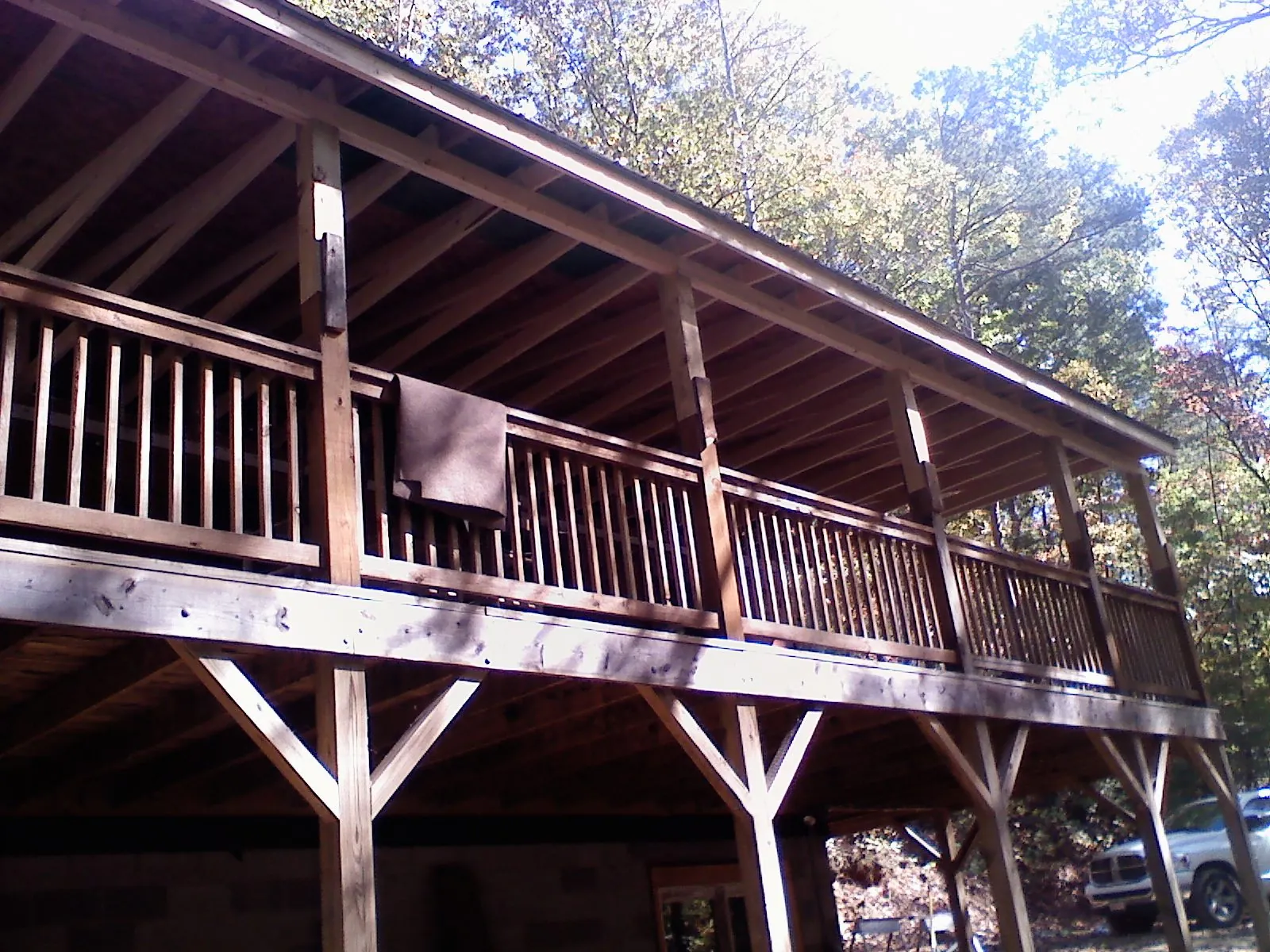 Timber framing under a new elevated porch and deck — Roof Leak Repair in Phoenixville by Roofing Brothers